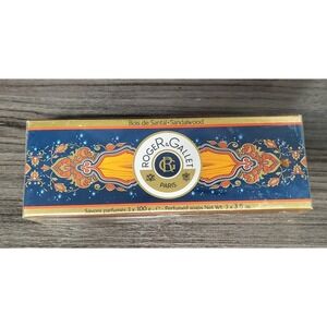 Roger & Gallet Bois de Santal Sandalwood Perfumed Soaps 3, 100g 3.5oz France NEW